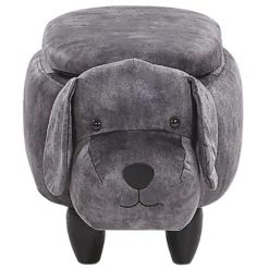 Tabouret Enfant En Velours Gris Foncé DOGGY 14 Tabouret Enfant En Velours Gris Foncé DOGGY -Promos Chesteris Boutique pouf 17198591