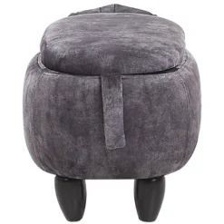 Tabouret Enfant En Velours Gris Foncé DOGGY 16 Tabouret Enfant En Velours Gris Foncé DOGGY -Promos Chesteris Boutique pouf 17198595