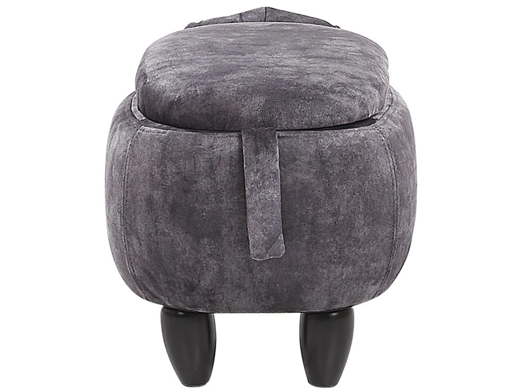 Tabouret Enfant En Velours Gris Foncé DOGGY 7 Tabouret Enfant En Velours Gris Foncé DOGGY – Image 7