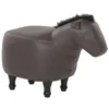 Tabouret Enfant En Cuir PU Marron Foncé HORSE