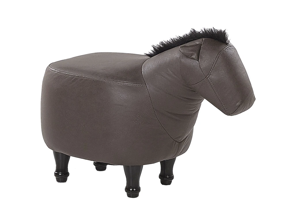 Tabouret Enfant En Cuir PU Marron Foncé HORSE 1 Tabouret Enfant En Cuir PU Marron Foncé HORSE