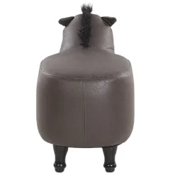 Tabouret Enfant En Cuir PU Marron Foncé HORSE 12 Tabouret Enfant En Cuir PU Marron Foncé HORSE -Promos Chesteris Boutique pouf 17199423