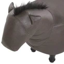 Tabouret Enfant En Cuir PU Marron Foncé HORSE 13 Tabouret Enfant En Cuir PU Marron Foncé HORSE -Promos Chesteris Boutique pouf 17199425