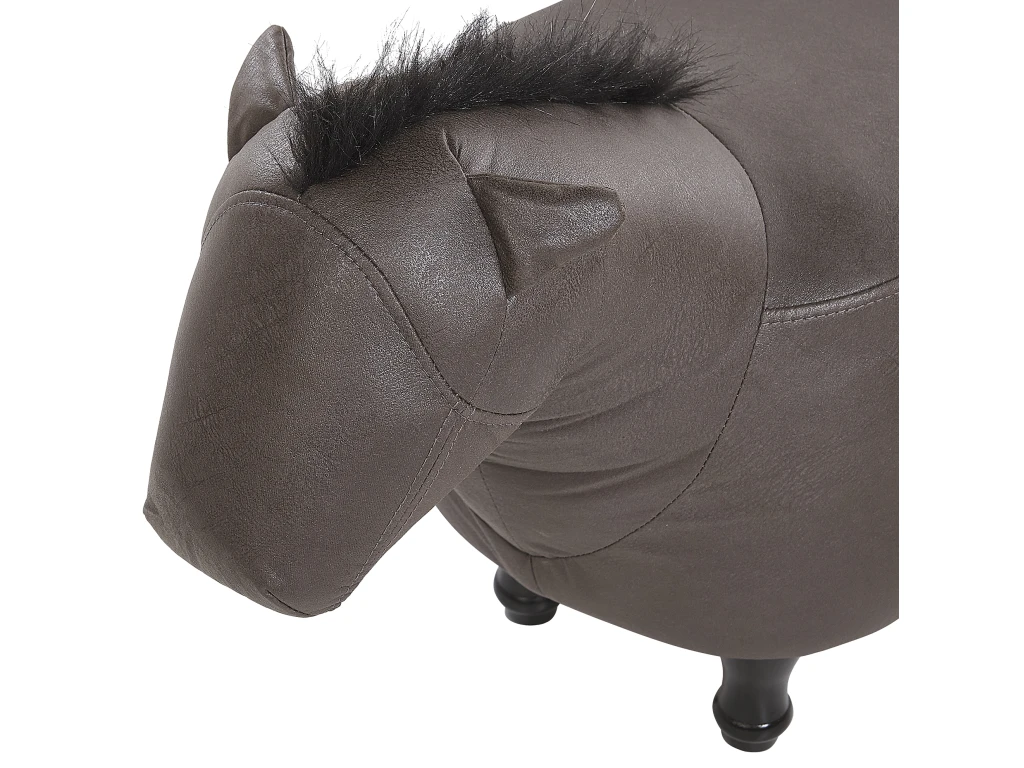 Tabouret Enfant En Cuir PU Marron Foncé HORSE 6 Tabouret Enfant En Cuir PU Marron Foncé HORSE – Image 6