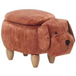 Tabouret Enfant En Velours Marron DOGGY