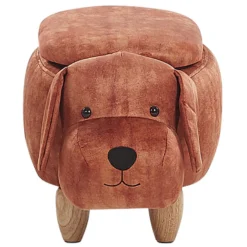 Tabouret Enfant En Velours Marron DOGGY -Promos Chesteris Boutique pouf 17199867