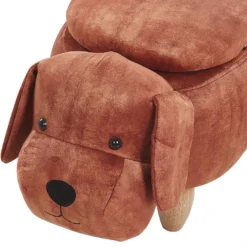 Tabouret Enfant En Velours Marron DOGGY -Promos Chesteris Boutique pouf 17199873