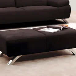 Pouf En Microfibre POLKA - Marron