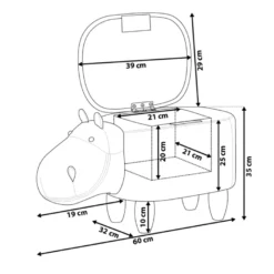 Tabouret Enfant En Cuir PU Gris Clair HIPPO -Promos Chesteris Boutique pouf 17474905
