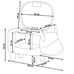 Tabouret Enfant En Simili Marron Clair COW -Promos Chesteris Boutique pouf 17513735
