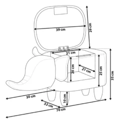 Tabouret Enfant En Cuir PU Gris Clair ELEPHANT 12 Tabouret Enfant En Cuir PU Gris Clair ELEPHANT -Promos Chesteris Boutique pouf 17513895