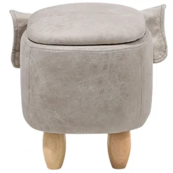 Tabouret Enfant En Cuir PU Gris Clair ELEPHANT 16 Tabouret Enfant En Cuir PU Gris Clair ELEPHANT -Promos Chesteris Boutique pouf 17513903