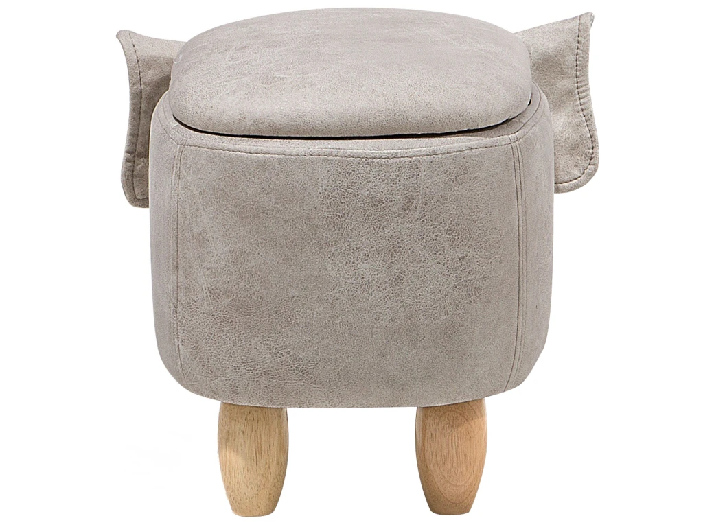 Tabouret Enfant En Cuir PU Gris Clair ELEPHANT 7 Tabouret Enfant En Cuir PU Gris Clair ELEPHANT â Image 7