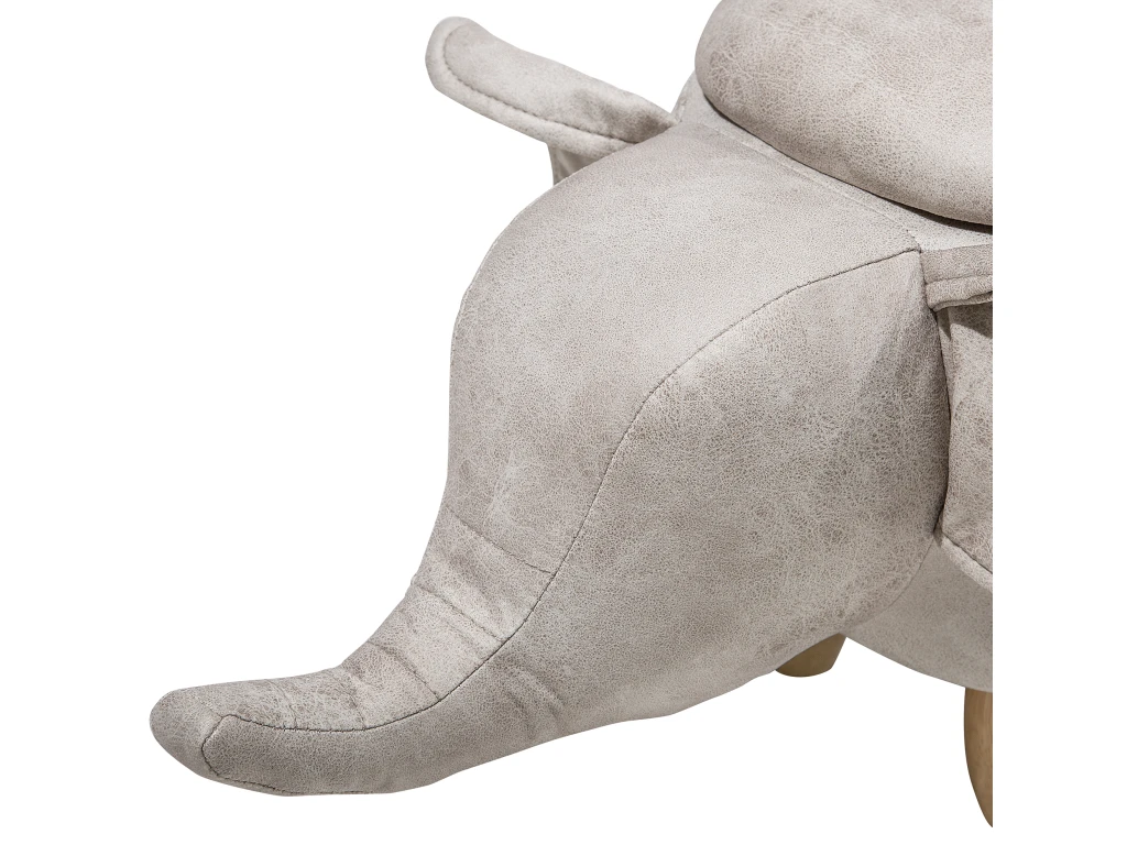 Tabouret Enfant En Cuir PU Gris Clair ELEPHANT 8 Tabouret Enfant En Cuir PU Gris Clair ELEPHANT â Image 8