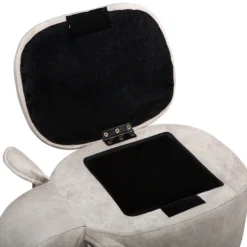 Tabouret Enfant En Cuir PU Gris Clair ELEPHANT 18 Tabouret Enfant En Cuir PU Gris Clair ELEPHANT -Promos Chesteris Boutique pouf 17513907