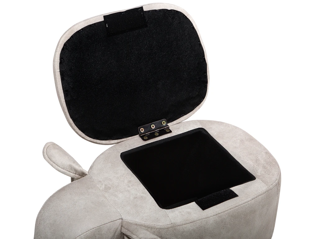 Tabouret Enfant En Cuir PU Gris Clair ELEPHANT 9 Tabouret Enfant En Cuir PU Gris Clair ELEPHANT â Image 9