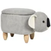Tabouret Enfant En Velours Gris COALA