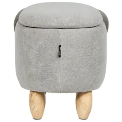 Tabouret Enfant En Velours Gris COALA -Promos Chesteris Boutique pouf 17514477