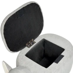 Tabouret Enfant En Velours Gris COALA -Promos Chesteris Boutique pouf 17514479