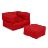 Fauteuil D'extérieur Enfant + Pouf Rouge 65x40x50