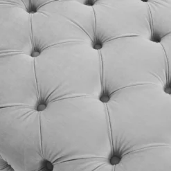 Pouf Chesterfield En Velours Gris Clair EDWINA -Promos Chesteris Boutique pouf 18364997