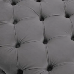 Pouf Chesterfield En Velours Anthracite EDWINA -Promos Chesteris Boutique pouf 18365287