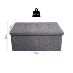 Pouf Rectangulaire Banc Gris Pliant Avec Assise -Promos Chesteris Boutique pouf 19132671