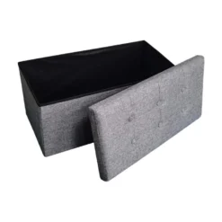 Pouf Rectangulaire Banc Gris Pliant Avec Assise -Promos Chesteris Boutique pouf 19132673