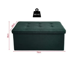 Pouf Rectangulaire De Rangement Pliable Vert Gain De Place -Promos Chesteris Boutique pouf 19132687