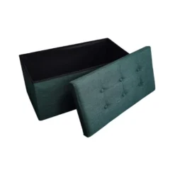 Pouf Rectangulaire De Rangement Pliable Vert Gain De Place -Promos Chesteris Boutique pouf 19132689