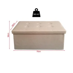 Pouf Rectangulaire De Rangement Beige Avec Couvercle Repose-Pieds 7 Pouf Rectangulaire De Rangement Beige Avec Couvercle Repose-Pieds -Promos Chesteris Boutique pouf 19132733