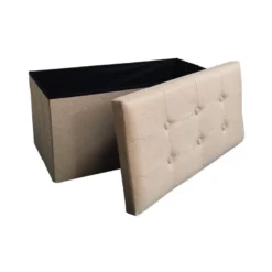 Pouf Rectangulaire De Rangement Beige Avec Couvercle Repose-Pieds 8 Pouf Rectangulaire De Rangement Beige Avec Couvercle Repose-Pieds -Promos Chesteris Boutique pouf 19132735