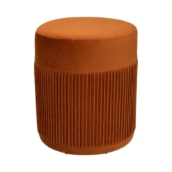 Pouf En Velours Ambre D. 31 X H. 38 Cm