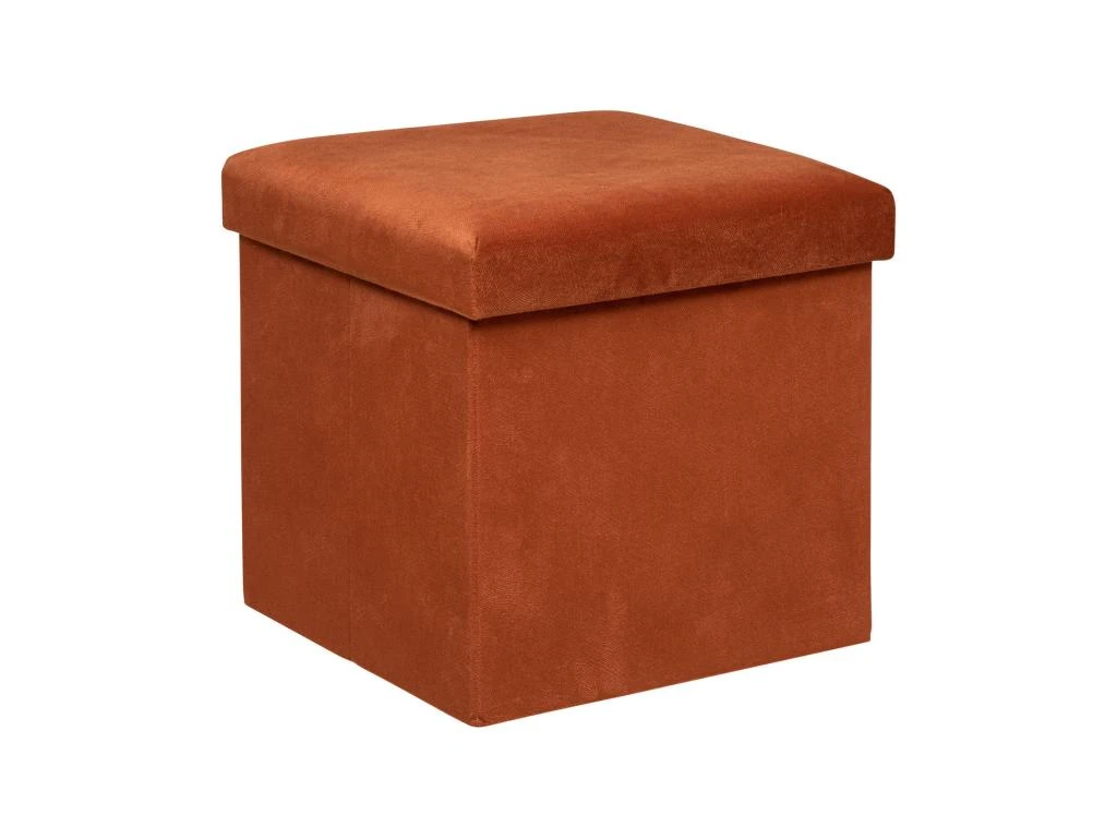 Pouf Pliant Et Coffre De Rangement En Tissu Ambre 38 X 38 Cm 1 Pouf Pliant Et Coffre De Rangement En Tissu Ambre 38 X 38 Cm