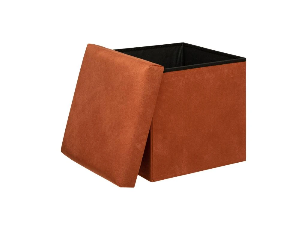 Pouf Pliant Et Coffre De Rangement En Tissu Ambre 38 X 38 Cm 2 Pouf Pliant Et Coffre De Rangement En Tissu Ambre 38 X 38 Cm – Image 2