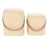 Lot De 2 Poufs & Coffres De Rangement "Arabella" 44cm Beige