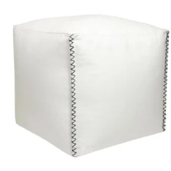 Pouf En Coton Blanc OURIKA