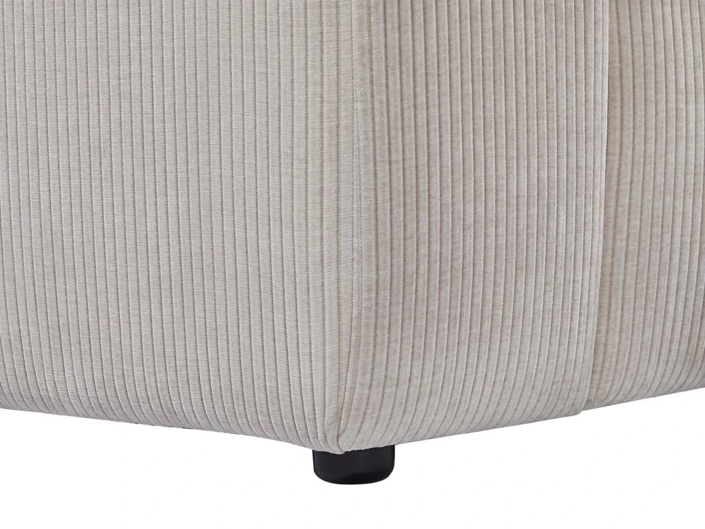 Pouf En Velours Côtelé Beige TIRONO 3 Pouf En Velours Côtelé Beige TIRONO – Image 3