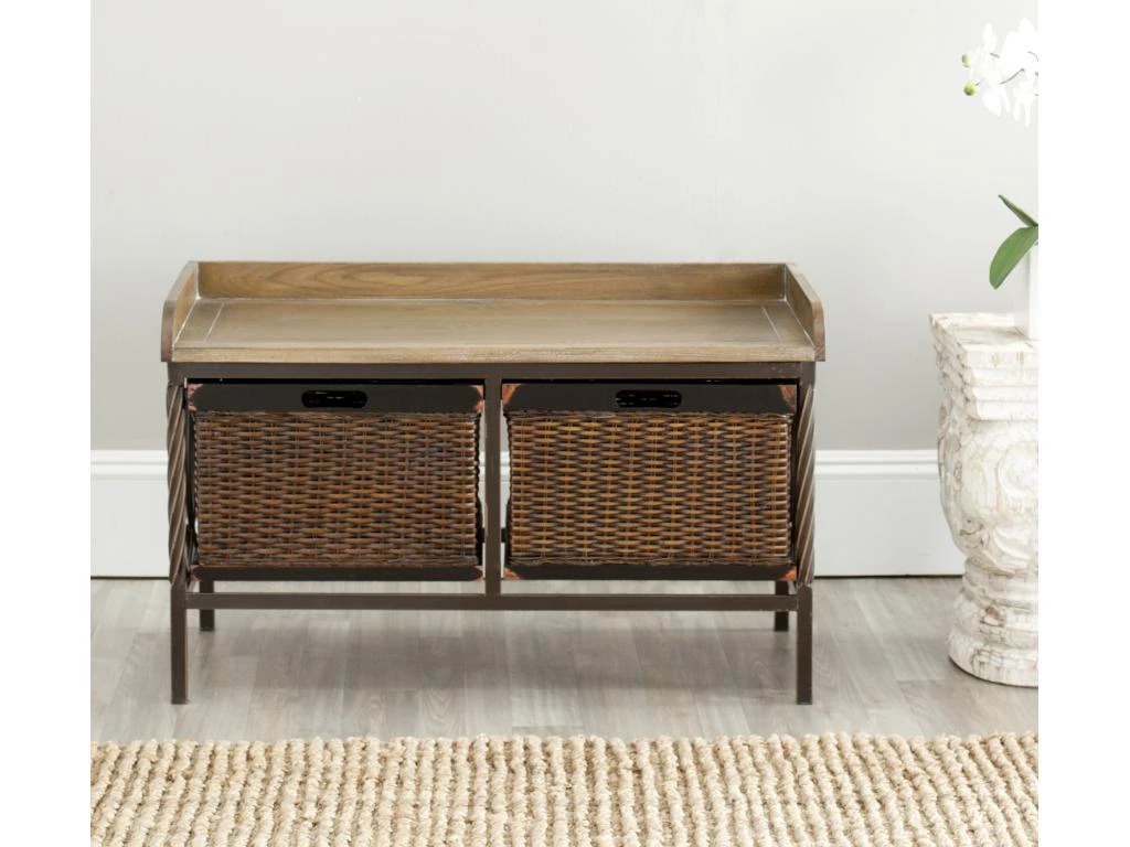 Banc & Ottomane Etain Antique Et Gris Français 40 X 84 X 50.8 Cm - Marcelle 2 Banc & Ottomane Etain Antique Et Gris Français 40 X 84 X 50.8 Cm - Marcelle – Image 2