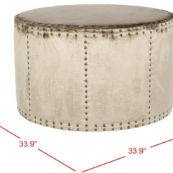 Banc & Ottomane Taupe & Beige 86 X 86 X 51.05 Cm - Thalia -Promos Chesteris Boutique pouf 21029065