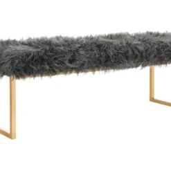Banc & Ottomane Blanc 41 X 132 X 48.26 Cm - Nadine -Promos Chesteris Boutique pouf 21029075