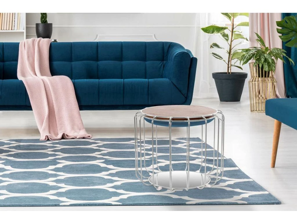 Pouf Reverse Table D'appoint Confortable Silver 2 Pouf Reverse Table D'appoint Confortable Silver â Image 2