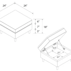Pouf Avec Rangement En Lin Gris -Promos Chesteris Boutique pouf 21739709