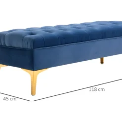 Banquette Capitonnée VALLES Bleu Roi -Promos Chesteris Boutique pouf 21987717