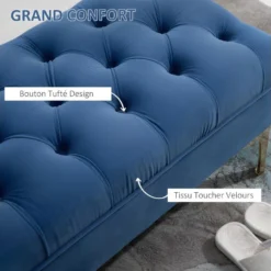 Banquette Capitonnée VALLES Bleu Roi -Promos Chesteris Boutique pouf 21987719