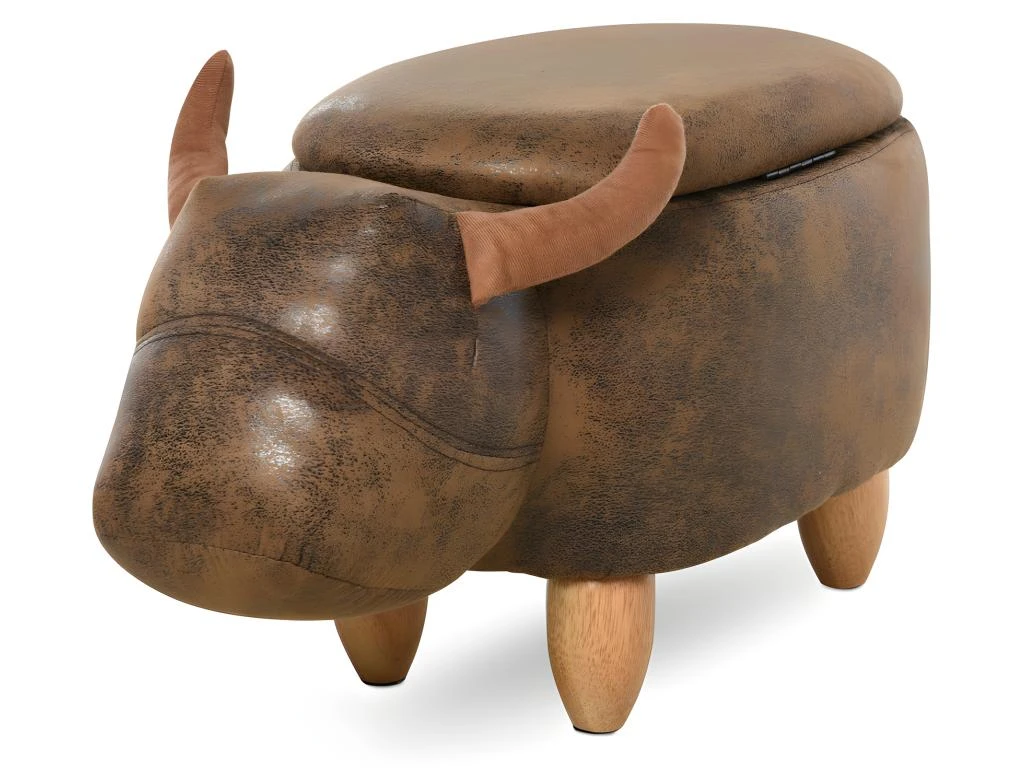 Pouf Coffre Buffle SEVILLE Marron Daim Vieilli 1 Pouf Coffre Buffle SEVILLE Marron Daim Vieilli