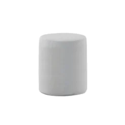 CONNIE - Pouf Rond 41cm Tissu Bouclé Gris