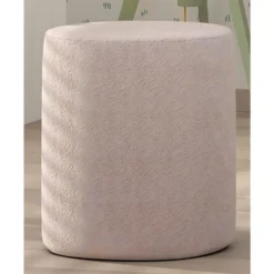 CONNIE - Pouf Rond 41cm Tissu Bouclé Rose -Promos Chesteris Boutique pouf 22121387