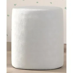 CONNIE - Pouf Rond 41cm Tissu Bouclé Blanc -Promos Chesteris Boutique pouf 22121409