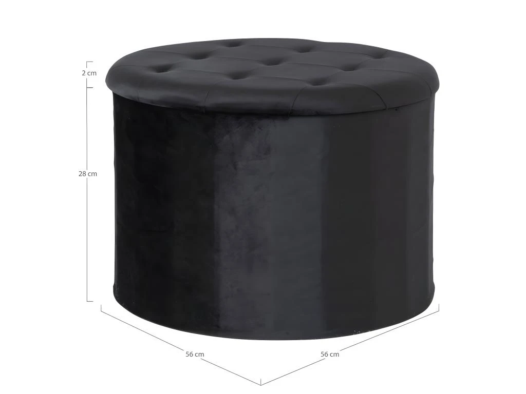 Pouf Arya Avec Rangement Noir 2 Pouf Arya Avec Rangement Noir – Image 2